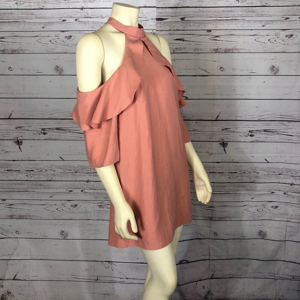 Bcbgeneration Cold Shoulder High Neck Halter Ruff… - image 6